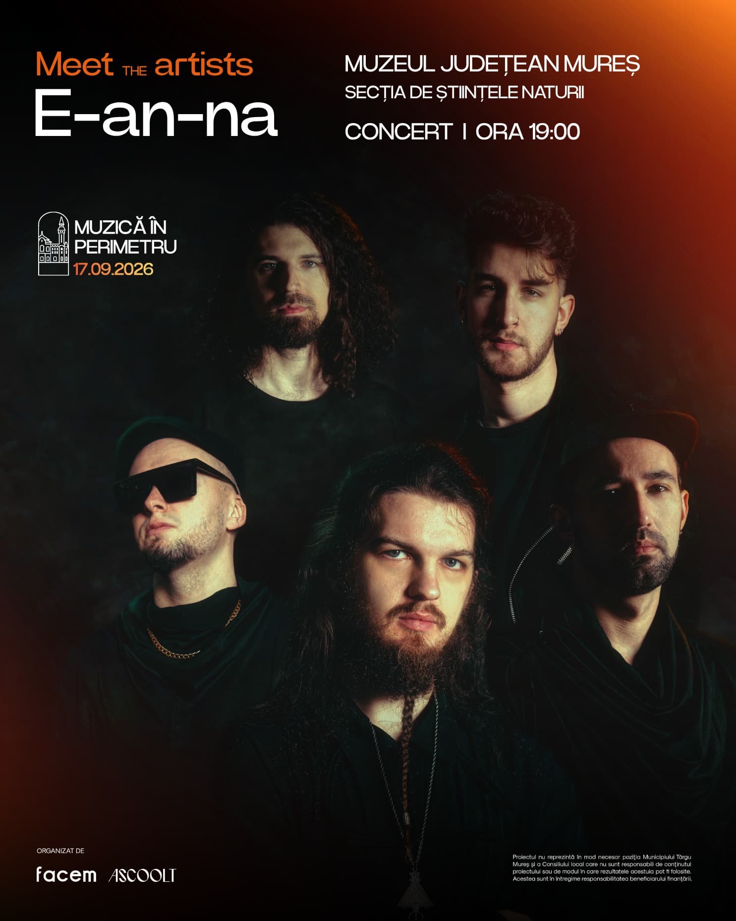 Afișul concertului E-an-na, 17.09.2026, ora 19:00, Muzeul Județean Mureș - Secția de Științele Naturii